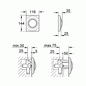 Панель смыва GROHE Surf 37018000 серый