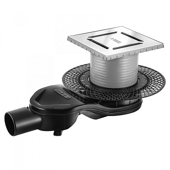 Душевой трап BERGES 090159 150х150 36,7х23,5см горизонтальный сток