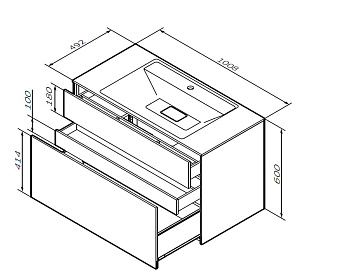 Тумба под раковину подвесная AM-PM Inspire 2.0 M50AFHX1003EGM 49,2х100,8х60см