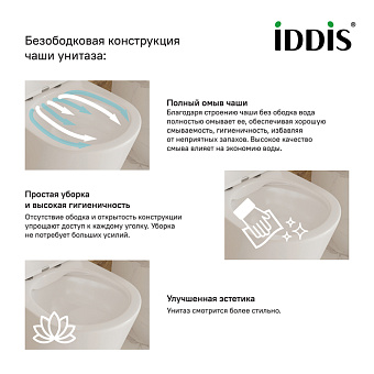 Унитаз подвесной IDDIS Bridge BRIRDSEi25 безободковый с микролифтом