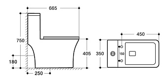 Унитаз напольный Azario Lodi AZ-8617 безободковый с микролифтом