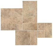 Неполированный керамогранит Atlas Concord Италия Aix A04Y Beige Kit Multiformato Tumbled 75х75см 1,688кв.м.