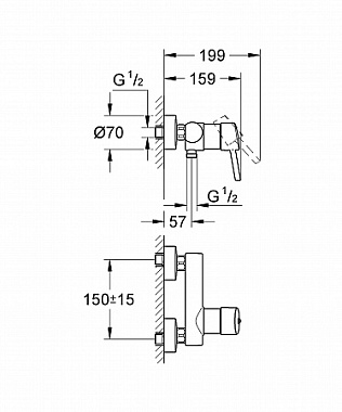 Смеситель для душа GROHE Concetto 32210001 хром