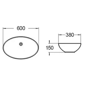 Раковина накладная Comforty 7689 60х38см