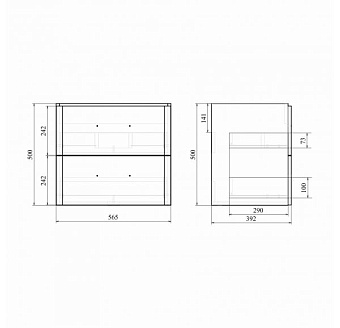 Тумба с раковиной MIRSANT Фуджи УТ000043928 38х56,5х50см