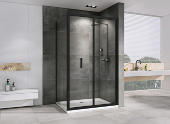 Угловое ограждение Abber Sonnenstrand AG07090B-S90B 195х90см стекло прозрачное