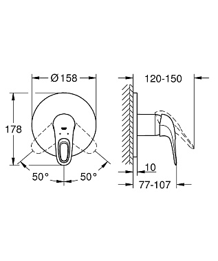 Смеситель для душа GROHE Eurostyle 24048LS3 белая луна