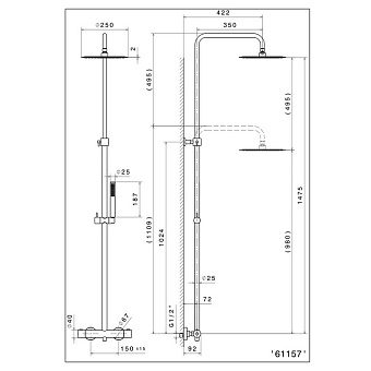 Душевая система KERAMA MARAZZI Ole 61157KM.01.093 чёрный матовый