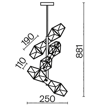 Светильник подвесной Maytoni Coctail time MOD325PL-06G1 168Вт G9