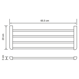 Полотенцедержатель WASSERKRAFT Kammel K-8300 K-8311 хром 65,5см