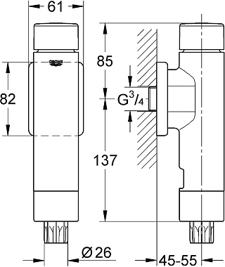 Сливной клапан GROHE 37347000 одинарная кнопка