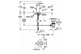 Смеситель для раковины GROHE BauLoop 23335000 хром