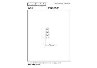 Торшер Lucide SUUS 00727/03/30 40Вт E27 3 плафонов
