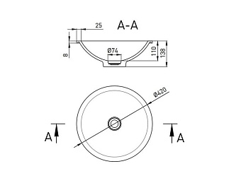 Раковина встраиваемая сверху SALINI MAREA 1802205M S-Stone матовая 42х42см