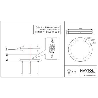 Основание для светильника Maytoni SPR-BASE-R-03-B чёрный