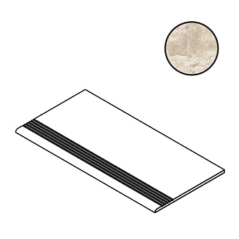 Плитка для ступеней Atlas Concord Италия Boost Mix A832 Ivory Gradino 30х120см 1,44кв.м. матовая