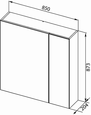 Шкаф зеркальный AQUANET Йорк 202089 20х85х87,3см с подсветкой