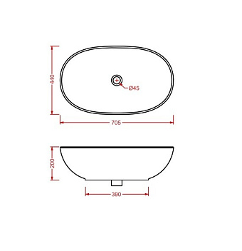 Раковина накладная ArtCeram La Ciotola LCL002 01 00 70,5х44см