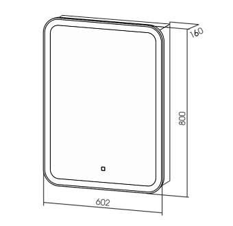 Шкаф зеркальный Azario Фиджи LED-00002472 16х60х80см с подсветкой