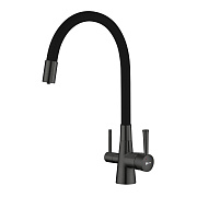 Смеситель для кухни LEMARK Comfort LM3075GM гибкий излив никель