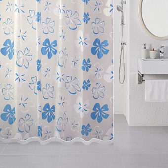 Шторка для ванной MILARDO Blue Flowers 509V180M11 180х180см разноцветный
