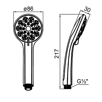 Ручной душ MILARDO Без коллекции 1903F85M18 хром глянец