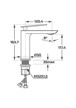 Смеситель для раковины Maxonor PL1095-8 белый