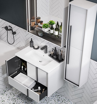 Шкаф зеркальный Акватон Ривьера 1A239102RVX20 13х80х85см с подсветкой