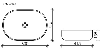 Раковина накладная Ceramica Nova ELEMENT CN6047MC 60х41,5см