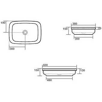 Раковина накладная Kerasan Tribeca 514301 60х38см