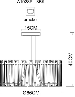 Светильник потолочный Arte Lamp AMBER A1028PL-8BK 40Вт E14