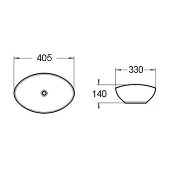 Раковина накладная Comforty 7838MB 41х33см