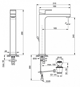 Смеситель для раковины IDEAL STANDARD EDGE A7112AA хром