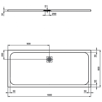 Душевой поддон IDEAL STANDARD ULTRAFLAT S K8304FT 80х180см