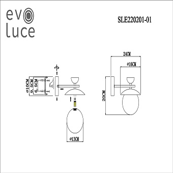 Бра Evoluce GENOVA SLE220201-01 5Вт G9