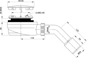 Сифон для поддона RADAWAY R580B d9см