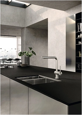 Смеситель для кухни KLUDI L Steel 45851F877 традиционный излив сталь