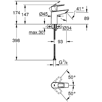 Смеситель для раковины GROHE BauLoop 23337001 хром