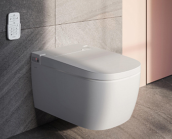 Унитаз подвесной VITRA V-Care 5674B003-6194 безободковый с микролифтом