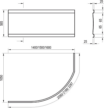 Экран для ванны RAVAK ROSA CZJ1000A00 3см