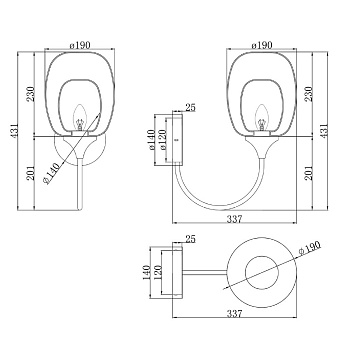 Бра Maytoni Aura MOD016WL-01BS 60Вт E14