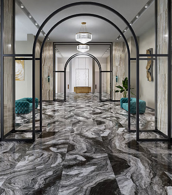 Лаппатированный керамогранит KERAMA MARAZZI Ониче SG595202R зелёный светлый 119,5х238,5см 2,85кв.м.