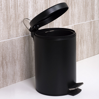 Мусорное ведро WASSERKRAFT BLACK K-635BLACK чёрное 5л с педалью