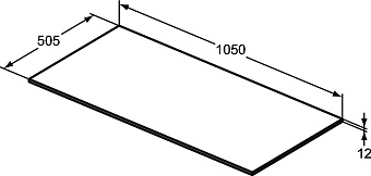 Столешница IDEAL STANDARD Adapto U8416FW МДФ 50,5х105см тёмное дерево