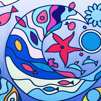 Шторка для ванной WASSERKRAFT Salm 180х180см синий