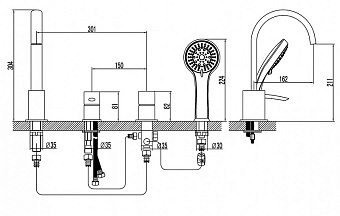 Смеситель для ванны LEMARK Atlantiss LM3241C хром