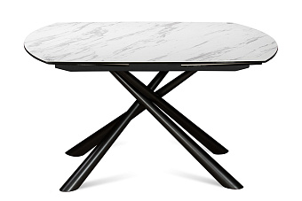 Кухонный стол раскладной AERO 100х130х76см закаленное стекло/керамика/сталь Mrb Pl