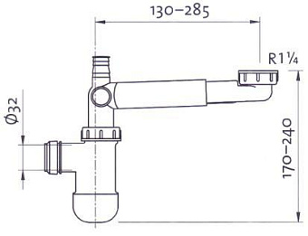 Сифон для раковины бутылочный Акватон 1A175905XX000