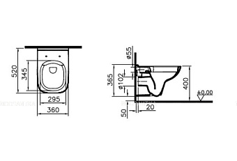 Инсталляция с унитазом VITRA S20 9004B003-7207