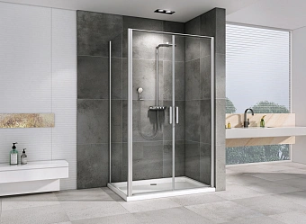 Угловое ограждение Abber Sonnenstrand AG04100C-S85 195х85см стекло прозрачное